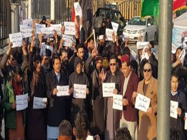Scores of Afghans nationals on Wednesday protested outside the Pakistan Embassy in Kabul in protest against Islamabad's continued interference in Afghan affairs and also in Jammu and Kashmir.