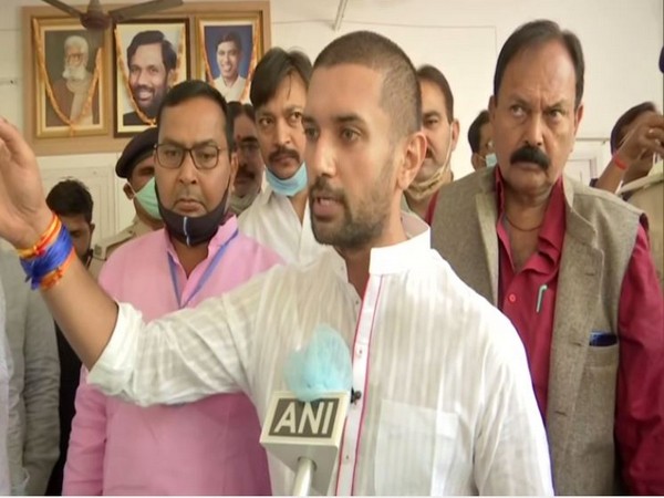 LJP chief Chirag Paswan speaking to ANI on Thursday in Patna. (Photo/ANI)
