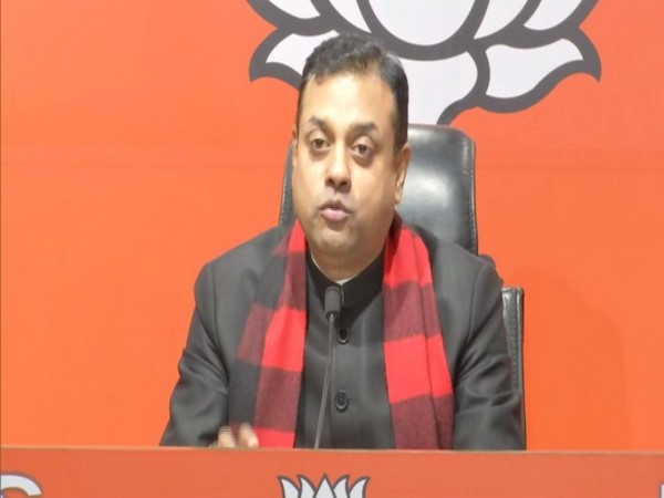 BJP leader Sambit Patra speaking to reporters at a press conference in New Delhi on Sunday. Photo/ANI