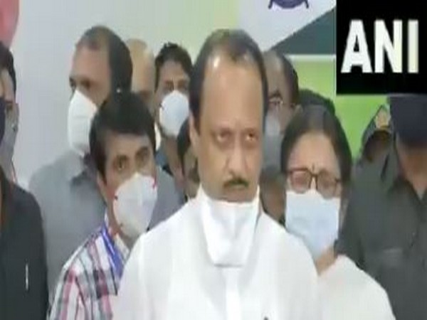 Maharashtra Deputy Chief Minister Ajit Pawar speaking to reporters in Mumbai on Thursday.