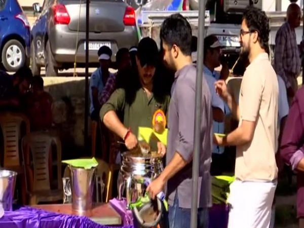 Visitors at Central Stadium were given 'Payasam' to dispel myth of not consuming food during solar eclipse. Photo/ANI