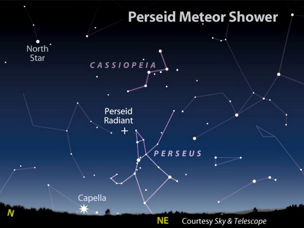 Perseid meteor shower (Image source: Sky & Telescope)