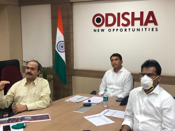 Captain Dibya Shankar Mishra, Minister for Energy, MSME along with officials during the event. (Photo/ANI)