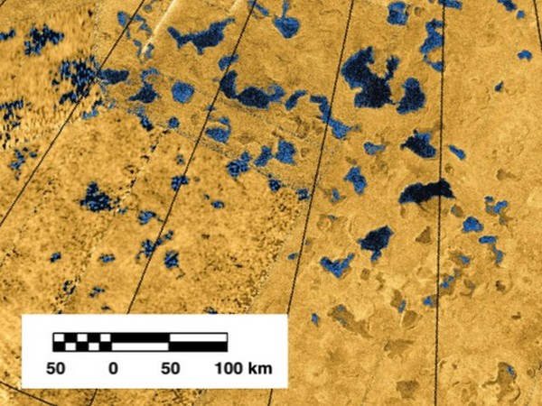 Saturn's moon Titan hosts numerous small lakes, dried lakebeds, and disappearing lakes (Image Credit: NASA/JPL-Caltech/ASI/USGS)