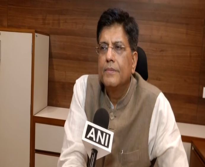 Union Minister for Railways Piyush Goyal talking to ANI in New Delhi on Monday. Photo/ANI