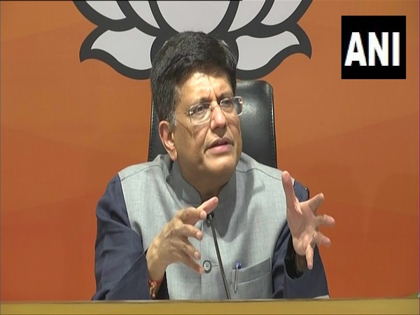 Union Minister Piyush Goyal addressing a press conference at BJP headquarters in New Delhi on Wednesday. (Photo/ANI) 