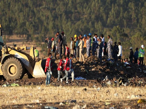 Debris after the crash at Bishoftu near Addis Ababa on Sunday.