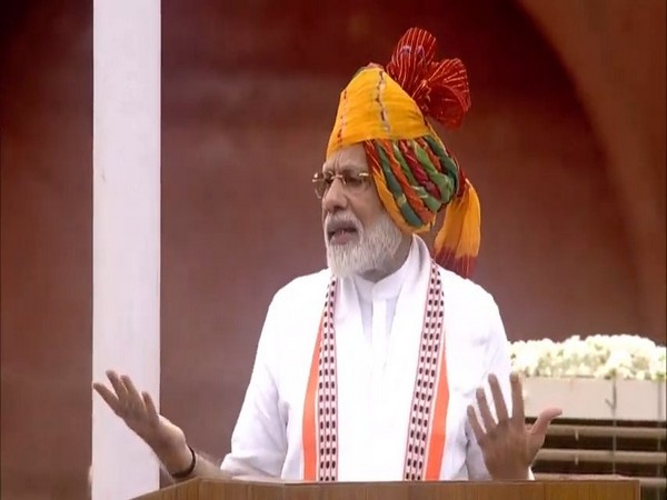 Prime Minister Narendra Modi addresses nation from Red Fort on 73rd Independence Day [Photo/ANI]