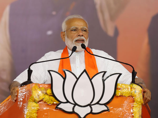 Prime Minister Modi speaking in Ahmedabad on Sunday. Photo/ANI