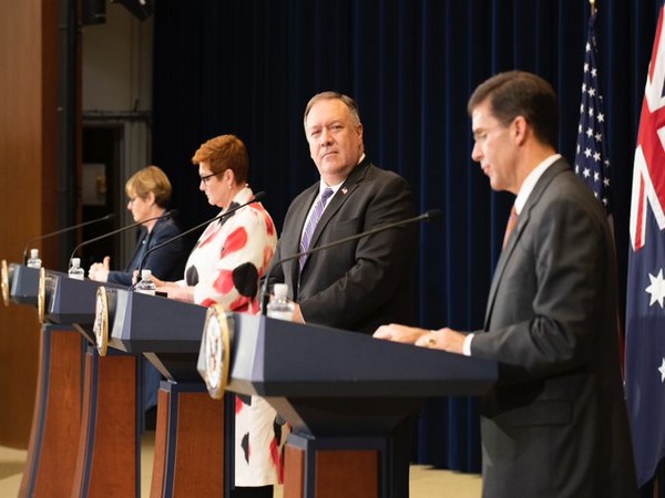 Secretary of State Mike Pompeo and Secretary of Defense Mark Esper hosted Minister for Foreign Affairs Marise Payne and Minister for Defence Linda Reynolds (Picture tweeted by US Secretary of State)