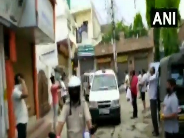 A flag march by Gurugram police on Friday. Photo/ANI