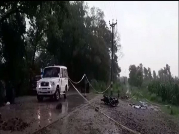 Police team carrying investigation at the encounter spot. 