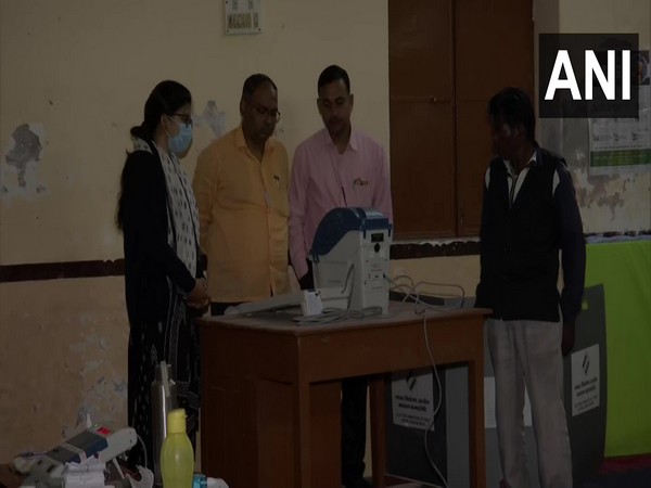 Visuals from a polling booth in Varanasi