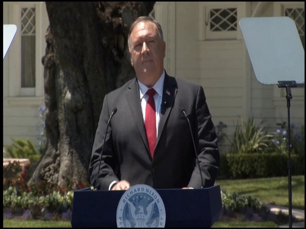 US Secretary of State Michael Pompeo speaking on 'Communist China and the Free World's Future' at Richard Nixon Presidential Library in California on Thursday.