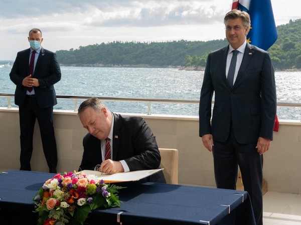 US Secretary of State Mike Pompeo during his meeting with Croatian Prime Minister Andrej Plenkovic on Friday. [Photo: Twitter/@SecPompeo]