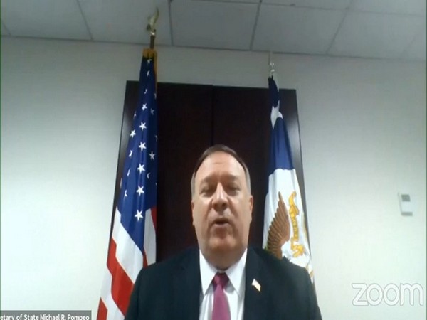 US Secretary of State Michael Pompeo at the Brussels Forum virtual conference.