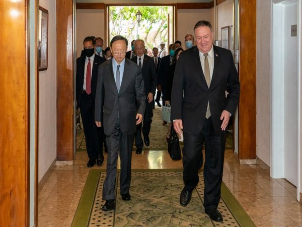 US State Secretary Mike Pompeo with CCP Politburo Member Yang Jiechi in Hawaii