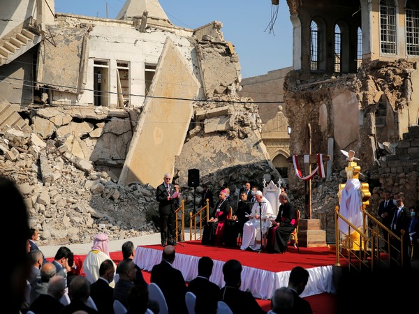 Standing amid the rubble left by ISIS terrorists in Iraq, Pope Francis said that hope is 