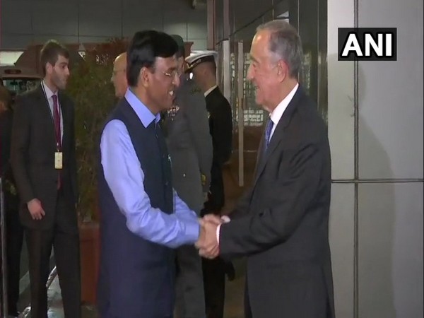President of Portugal Marcelo Rebelo de Sousa arrives at New Delhi airport.