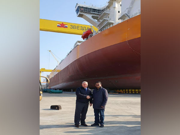 Union Minister Dharmendra Pradhan at Zvezda Shipbuilding Complex in Vladivostok on Tuesday.