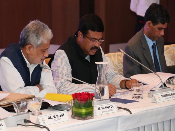 Union Minister Dharmendra Pradhan speaking at the 3rd International Think Tank Meeting (ITT) in New Delhi on Sunday. Photo/ANI