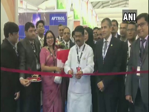 Union Minister Dharmendra Pradhan inaugurating the India Pavillion at ADIPEC in Abu Dhabi on Monday.