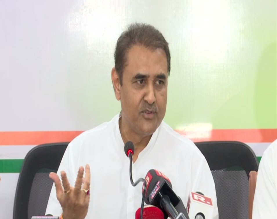 NCP leader Praful Patel addressing a press conference in Mumbai on Tuesday. Photo/ANI