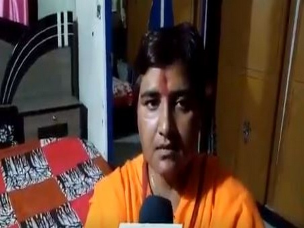 BJP Bhopal candidate Sadhvi Pragya Singh Thakur while speaking to ANI in Bhopal on Thursday. Photo/ANI