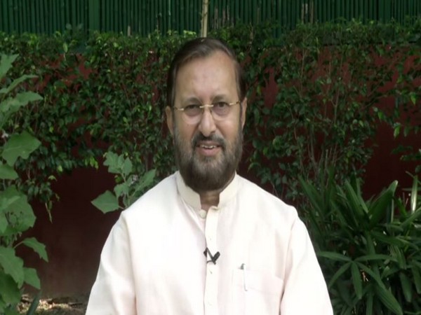Union Minister Prakash Javadekar speaking in New Delhi on Monday. Photo/ANI