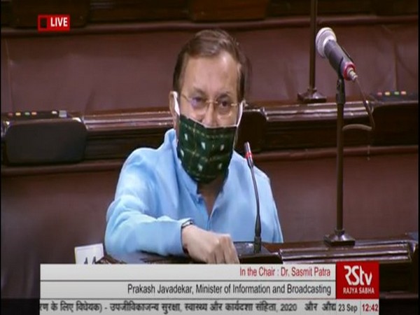 Union Minister Prakash Javadekar speaking at the Rajya Sabha on Wednesday