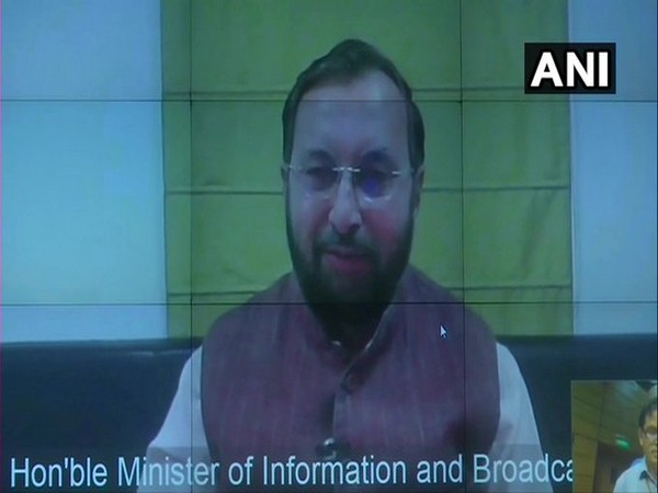 Union Minister Prakash Javadekar speaking at the press conference on Wednesday. [Photo/ANI]