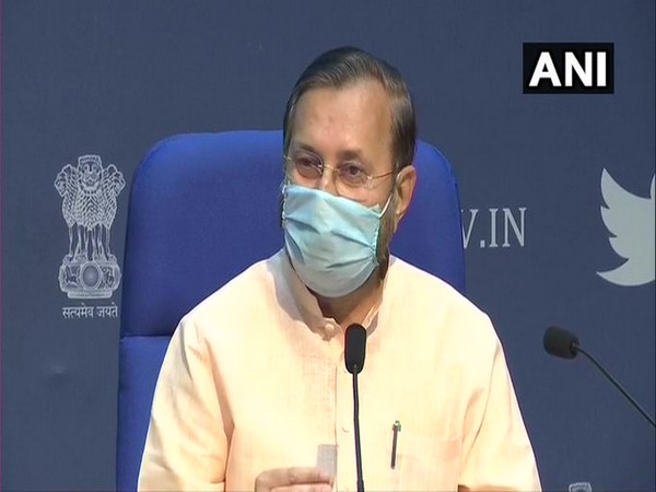 Union Minister Prakash Javadekar addressing media after the Cabinet meeting in New Delhi on Wednesday. Photo/ANI