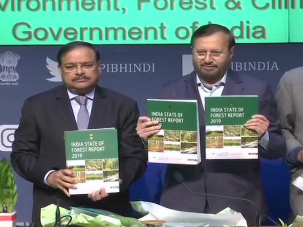 Union Minister Prakash Javadekar released the India State of Forest Report in New Delhi on Monday (Photo/ANI)