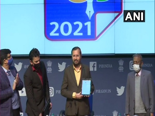 Information and Broadcasting Minister Prakash Javadekar launches the Digital Calendar and Diary App of the Government of India on Friday. (Photo/ANI)