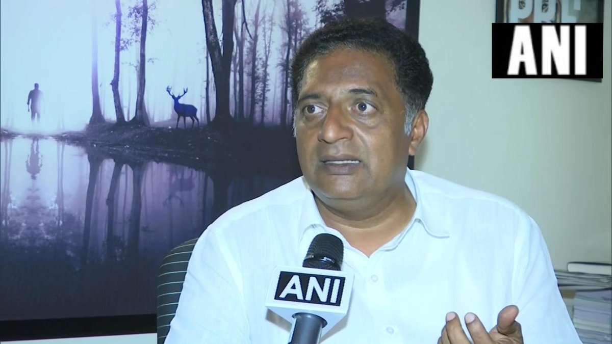 Veteran actor Prakash Raj speaking to ANI in Bengaluru on Wednesday.
