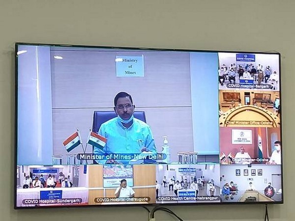 Union Minister Pralhad Joshi at the video conference meeting on Monday