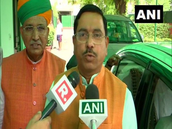 Union Parliamentary Affairs Minister Pralhad Joshi speaking to reporters in New Delhi on Monday.