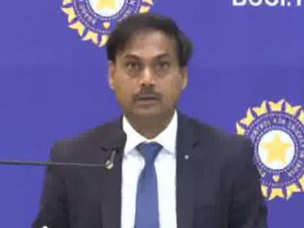 Chief Selector MSK Prasad during the announcement of India's squad for the upcoming West Indies tour in Mumbai on Sunday. Photo/ANI