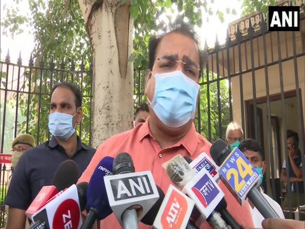 Pratap Khachariyawas, Rajasthan Minister & Congress leader speaking to reporters on Saturday. photo/ANI