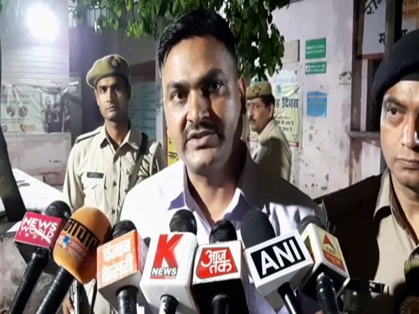 Superintendent of Police (Baghpat) Pratap Gopendra speaking to reporters on Monday.