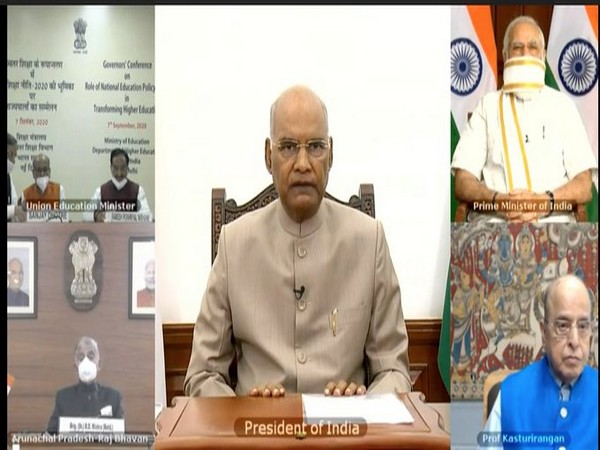 Visual from the Governor's Conference on NEP being held through video conferencing on Monday. [Photo/ANI]