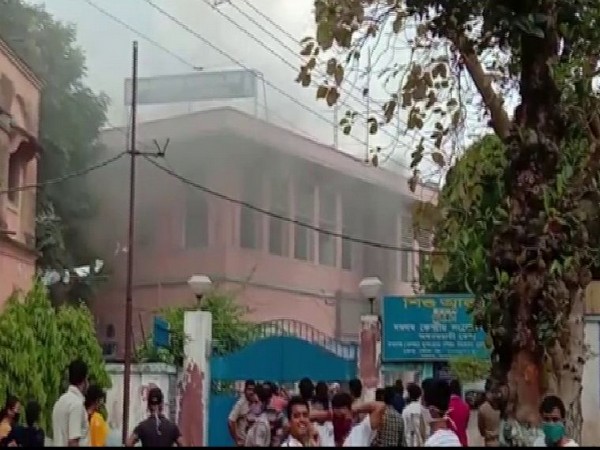Smoke erupts from the Dum Dum Central Jail Facility in Kolkata. Photo/ANI