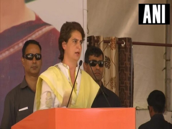 Congress leader Priyanka Gandhi Vadra addressing public rally in Bathinda