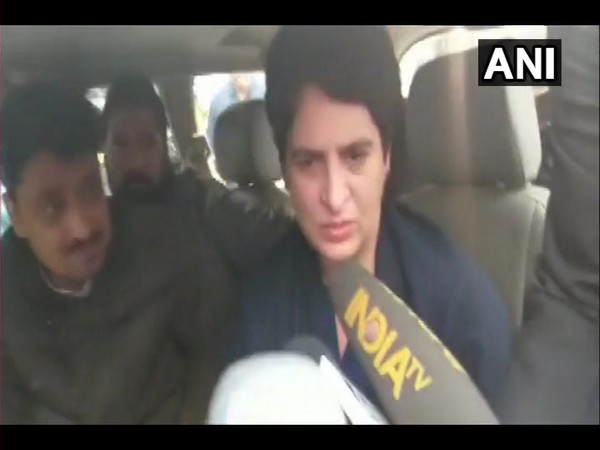 Congress general secretary Priyanka Gandhi Vadra speaking to media in Meerut, Uttar Pradesh on Saturday.Photo/ANI