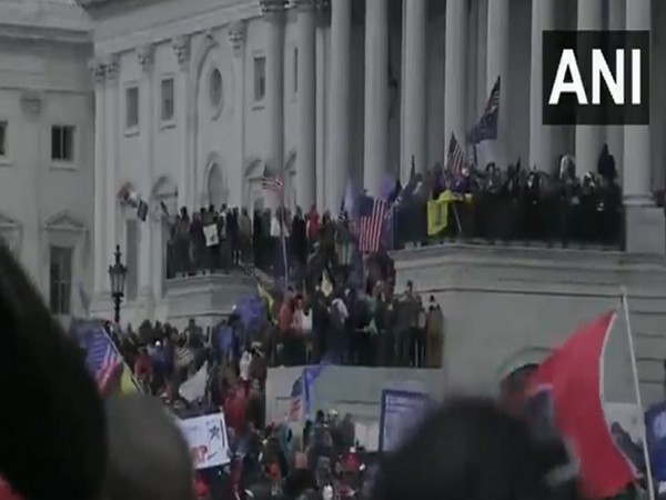 Protests outside the US Capitol in Washington (Photo/ANI)