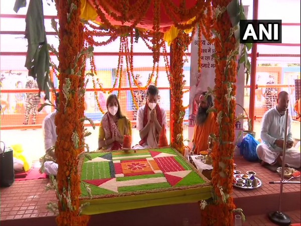 Ramarchan puja begins at Ram Janambhoomi, Ayodhya on Tuesday. (Photo/ANI)