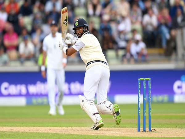 Cheteshwar Pujara in action against England in Edgbaston Test (Image: BCCI Twitter)