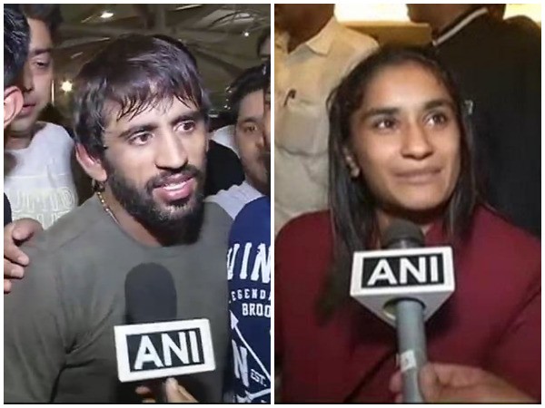 Indian wrestlers Bajrang Punia and Vinesh Phogat