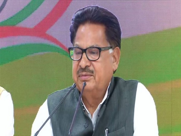 Congress leader PL Punia addressing a press conference in New Delhi on Monday (Photo/ANI)