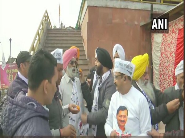 Aam Aadmi Party workers in Amritsar celebrate as trends indicate lead for the party